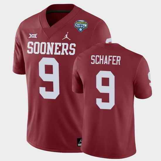 Men Oklahoma Sooners Tanner Schafer 2020 Cotton Bowl Game Crimson Jersey
